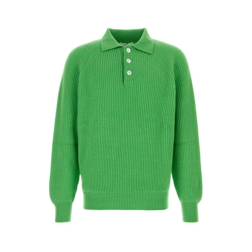 Umit Benan Men Green Cashmere Diana Polo Shirt
